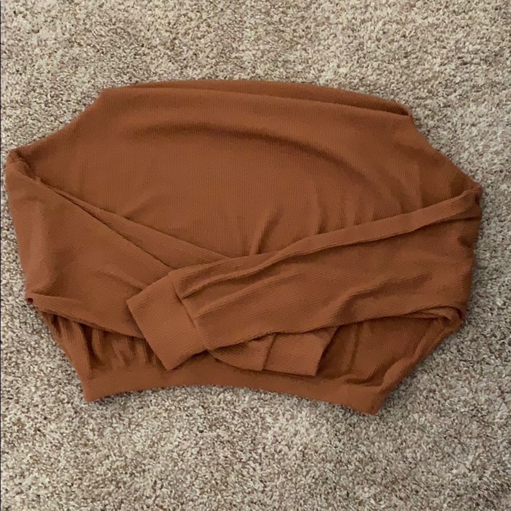 Fashion Nova off the shoulder sweater crop top